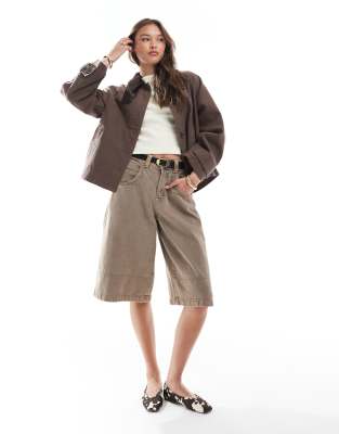 Asos Design Barn Jacket With Contrast Collar