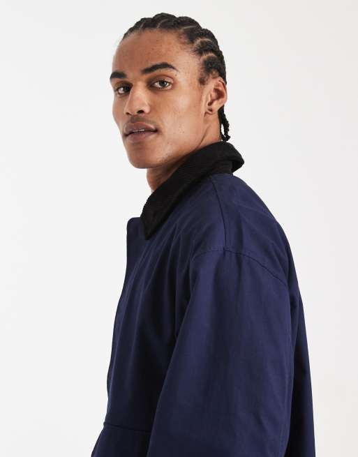 ASOS DESIGN - Barn - Veste avec col contrastant - Bleu marine, 4 de 5