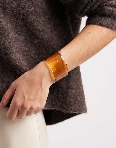 ASOS DESIGN – Bärnstensfärgat, stelt armband i harts - view 1