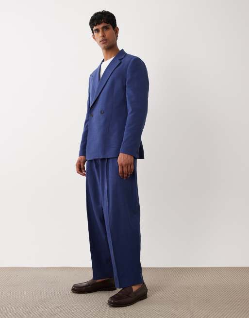 ASOS DESIGN – Barrel-Anzug in Marineblau mit Noppenstruktur, 3 von 3