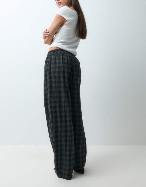 ASOS DESIGN barrel-bukser med elastisk taljebånd i tern, 5 af 5