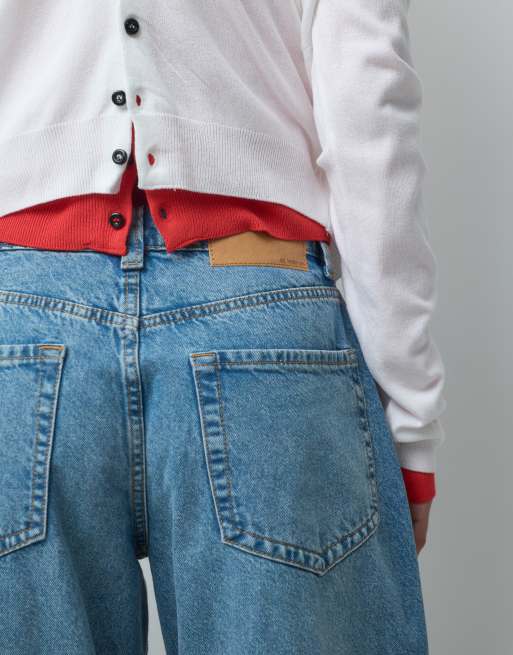 ASOS DESIGN barrel con risvolto in blu denim medio, 4 di 5