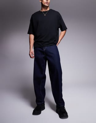 ASOS DESIGN ASOS DESIGN barrel fit jeans in dark wash blue