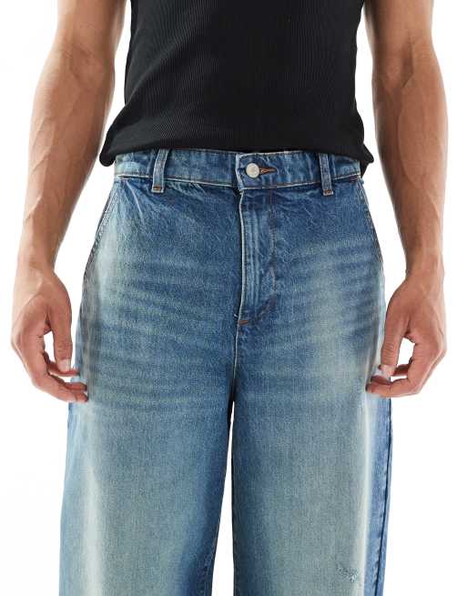 ASOS DESIGN – Barrel-Fit-Jeans in mittelblauer Waschung, 5 von 5