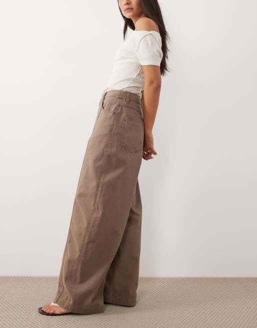ASOS DESIGN – Barrel-Hose in verwaschenem Pilzbraun, 3 von 5