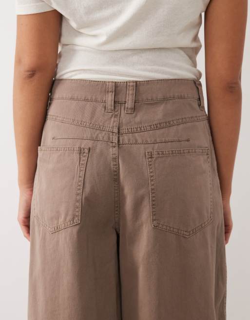 ASOS DESIGN – Barrel-Hose in verwaschenem Pilzbraun, 4 von 5