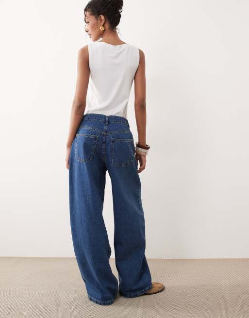 ASOS DESIGN – Barrel-jeans i baggy-stil med mellanmörk tvätt, 4 av 5