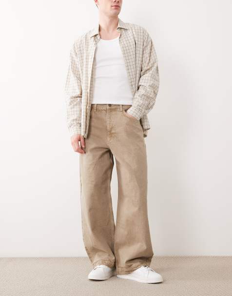 ASOS DESIGN barrel jeans in beige - view 1