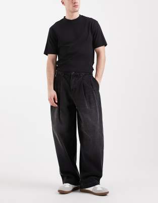 Asos Design Barrel Jeans In Black