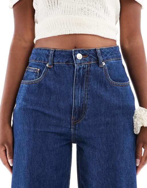ASOS DESIGN barrel jeans in clean darkwash, 4 of 5