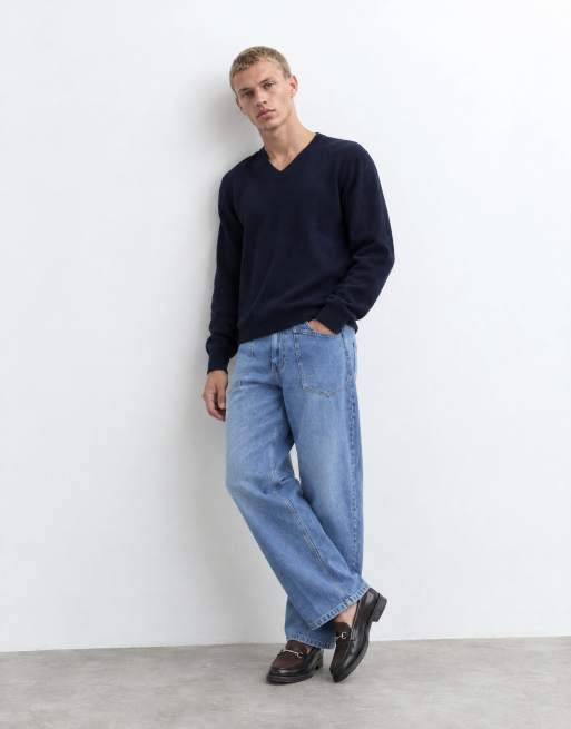 ASOS DESIGN Barrel Jeans in mittlerer Waschung Blau mit Taschendetail, 6 von 9