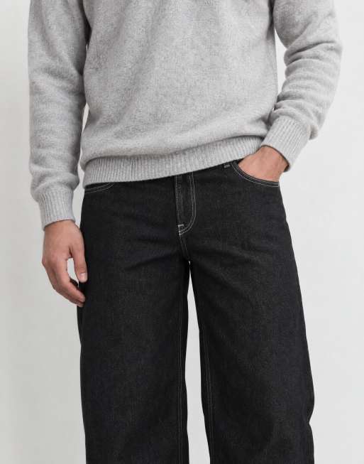 ASOS DESIGN barrel jeans in raw black, 6 of 10