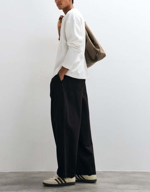 ASOS DESIGN barrel jeans in raw brown, 3 van 5