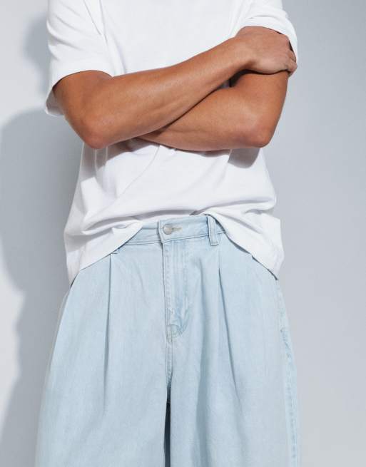 ASOS DESIGN – Barrel-Jeans in verwaschenem Hellblau mit Bundfalten, 2 von 5