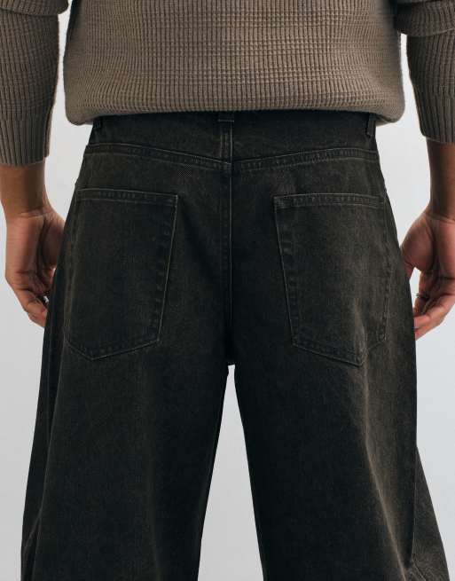 ASOS DESIGN barrel jeans in washed brown, 5 of 5