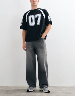 Asos Design Barrel Jeans In Black