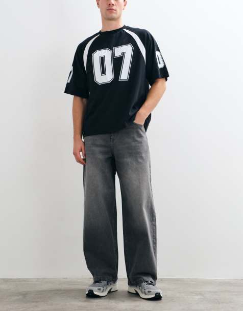 ASOS DESIGN barrel jeans in washed grey - view 1