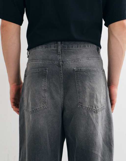 ASOS DESIGN barrel jeans in washed grey, 5 of 5