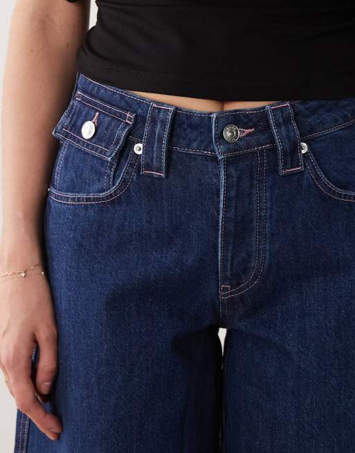 ASOS DESIGN barrel jeans met zakflappen in mid-wash, 5 van 5
