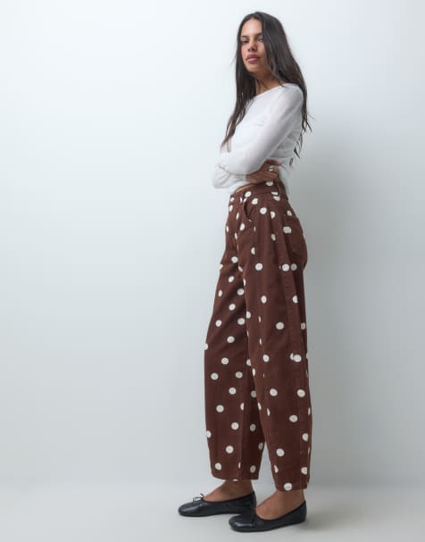 ASOS DESIGN Barrel-Jeans mit Polka-Dot-Muster - view 1