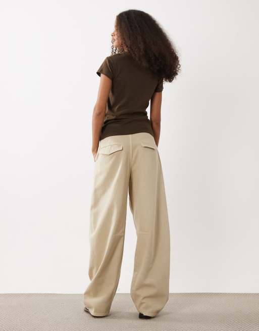 ASOS DESIGN barrel jeans with seams in stone wash, 3 of 5