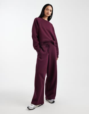 ASOS DESIGN - Barrel-Jogginghose mit Oversize-Schnitt in Pflaume mit weicher Innenseite und Ziernaht-Lila