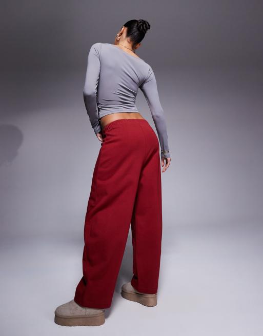 ASOS DESIGN – Barrel-Jogginghose zum Reinschlüpfen in Burgunderrot, 2 von 5
