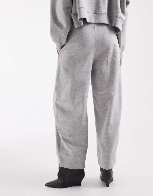ASOS DESIGN Barrel leg brushback sweatpants in gray heather, 5 of 5