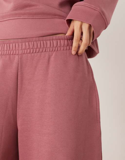 ASOS DESIGN barrel leg brushback sweatpants in rose pink, 5 of 5