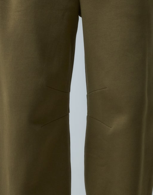 ASOS DESIGN barrel leg brushback trackies in khaki, 5 of 5
