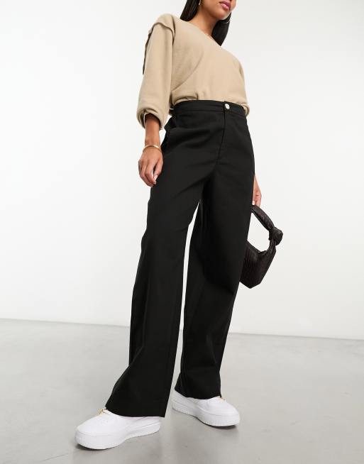 ASOS DESIGN barrel leg chino trouser in black | ASOS