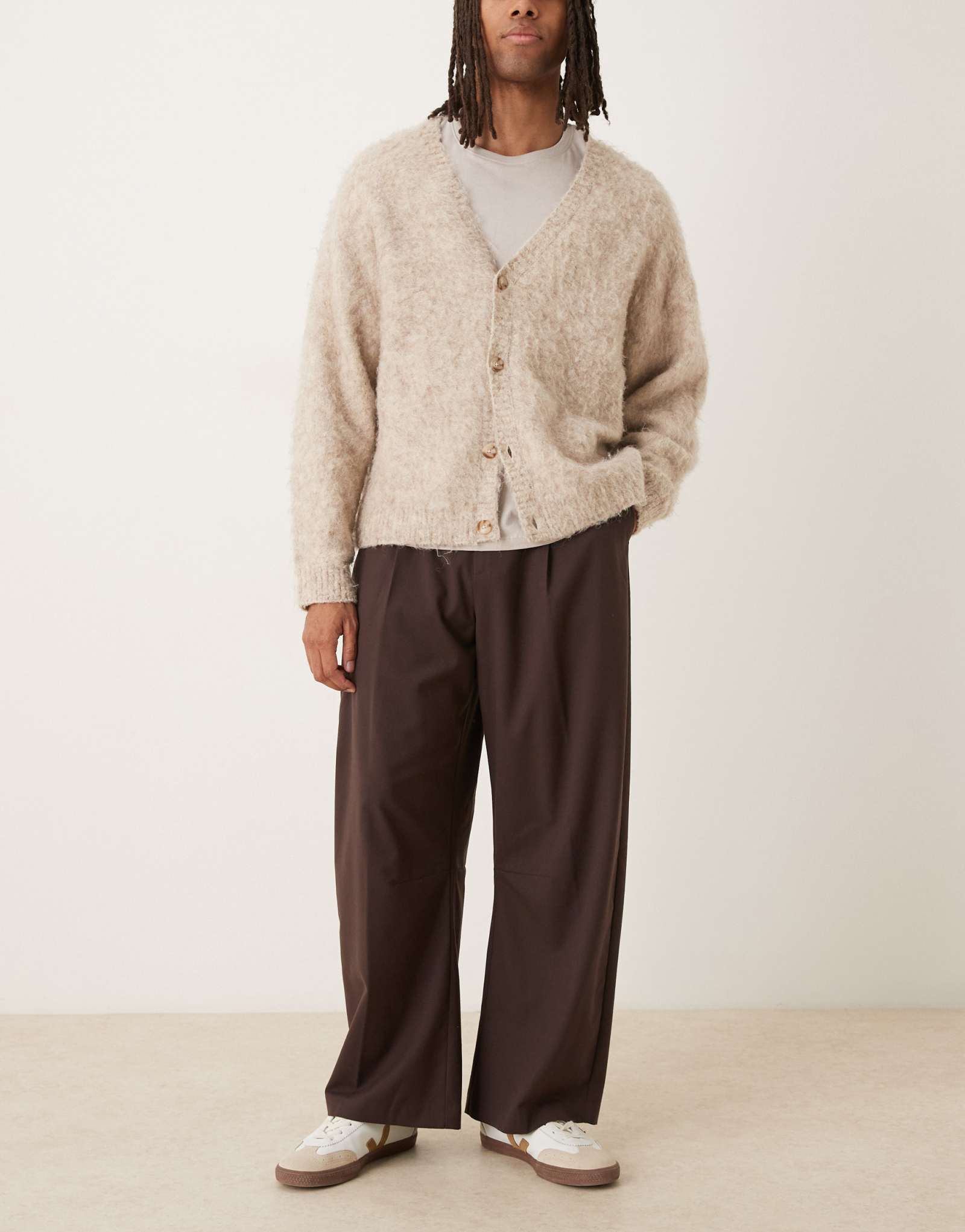 Фланелевые брюки-лодочки ASOS DESIGN темно-коричневого цвета