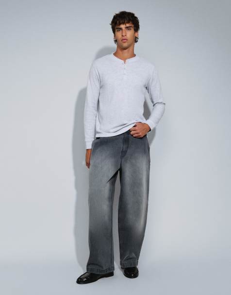 ASOS DESIGN barrel leg jean in washed black - view 1