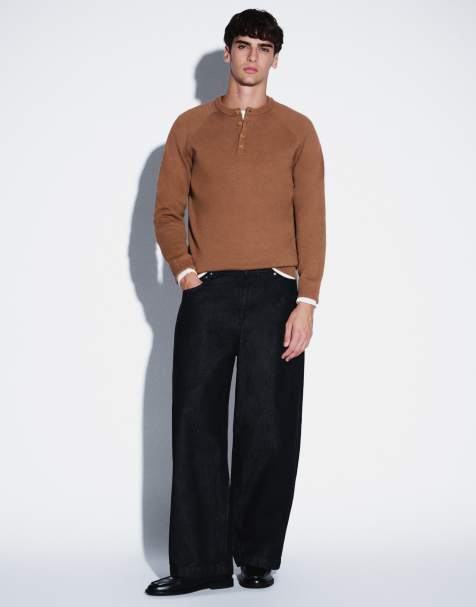 ASOS DESIGN barrel leg jeans i sort - view 1