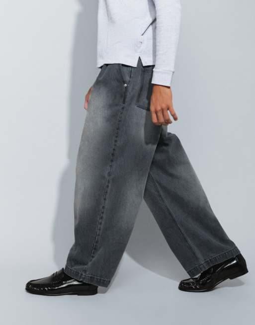 ASOS DESIGN barrel leg jeans i vasket sort, 2 af 5