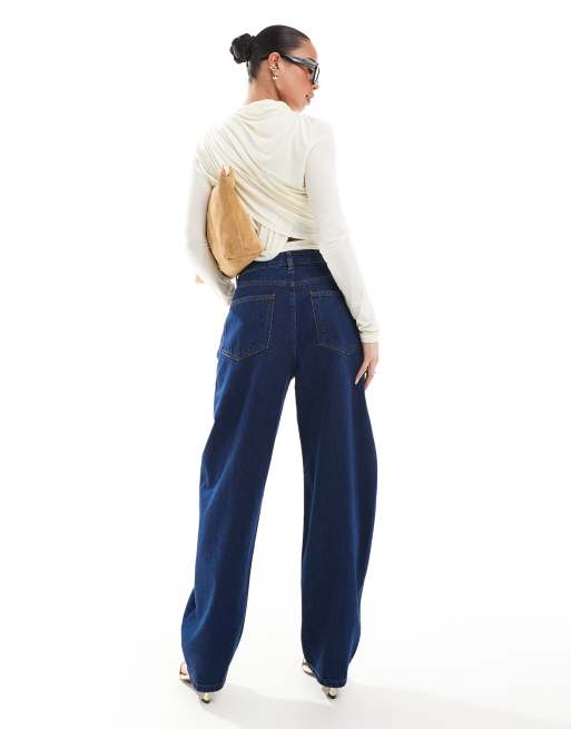 ASOS DESIGN barrel leg jeans in indigo