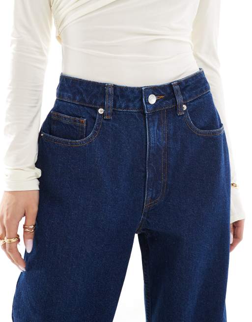 ASOS DESIGN barrel leg jeans in indigo