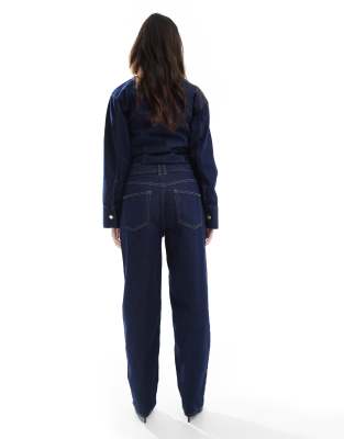 Asos Design Barrel Leg Jeans In Blue