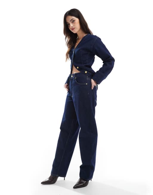 ASOS DESIGN barrel leg jeans in rinse - part of a set