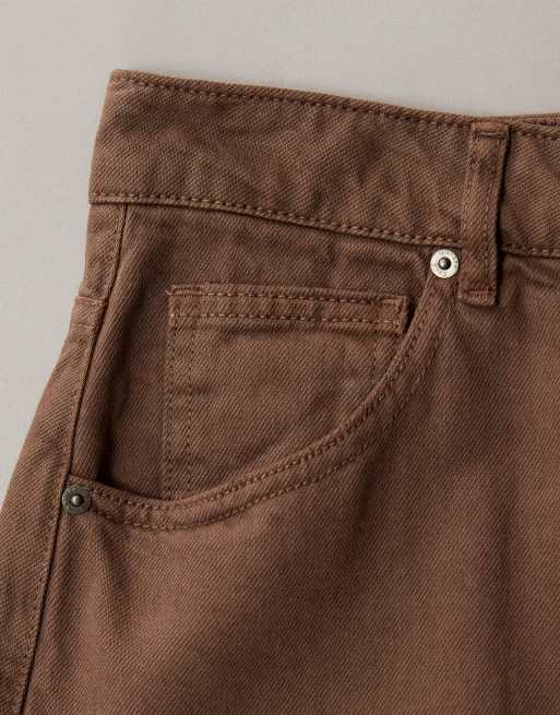 ASOS DESIGN – Barrel-Leg-Jeans in verwaschenem Braun mit Einsätzen und Raffung, 6 von 7