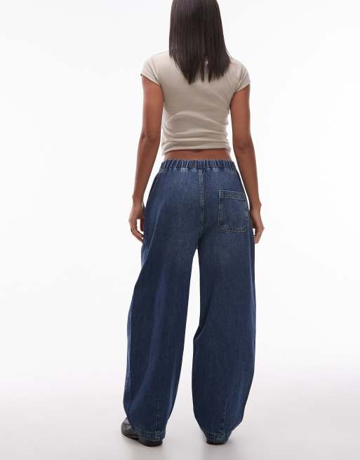 ASOS DESIGN – Barrel-Leg-Jeans zum Hineinschlüpfen in Mittelblau, 2 von 5