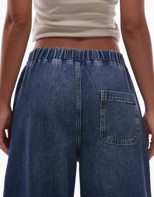 ASOS DESIGN – Barrel-Leg-Jeans zum Hineinschlüpfen in Mittelblau, 4 von 5