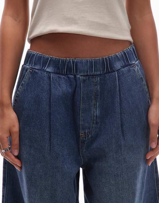 ASOS DESIGN – Barrel-Leg-Jeans zum Hineinschlüpfen in Mittelblau, 5 von 5
