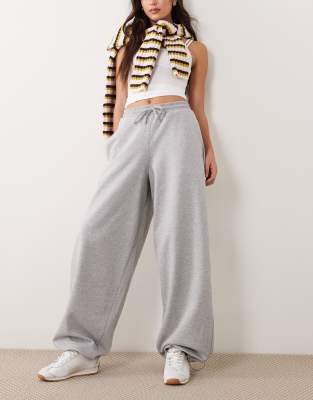 ASOS DESIGN - Barrel-Leg-Jogginghose in meliertem Grau, Kombiteil