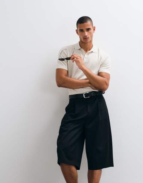 black dress shorts mens Raven Move Special Fabric/Fashion design It is made of high quality materials Men's Black Shorts | Banana