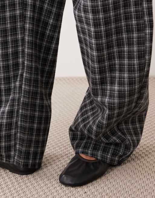 ASOS DESIGN barrel leg pant co-ord in mono check, 5 of 5