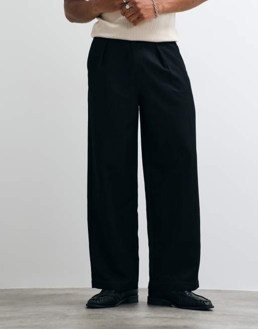 ASOS DESIGN barrel leg pant in black, 3 of 5