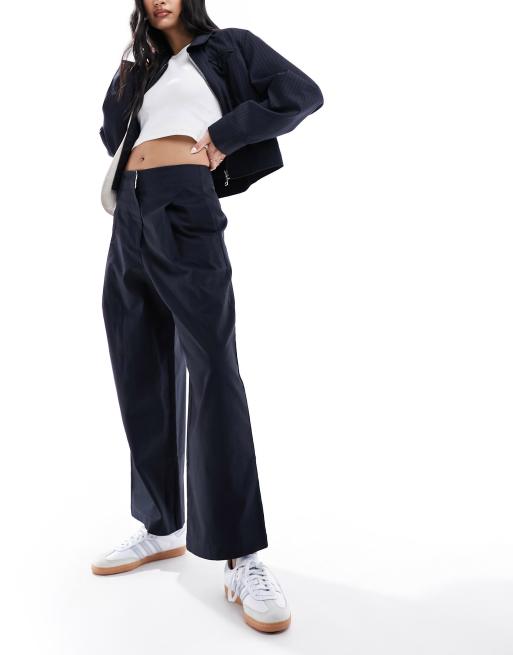 ASOS DESIGN barrel leg pants in black