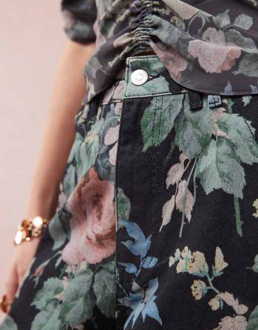 ASOS DESIGN barrel leg pants in floral print