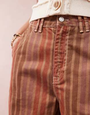 Asos Design Barrel Leg Pants In Multi